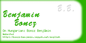 benjamin boncz business card