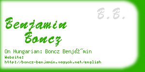 benjamin boncz business card